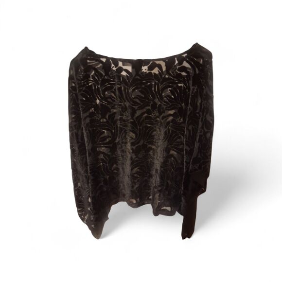 Winter Kale M Black Velvet Burnout Caftan Overized Baggy Whimsigoth India - Picture 2 of 5